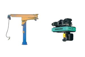 Sloupový jeřáb CIT originál model: CMBS 1000/8 4 + 4 mt + elektrický řetězový kladkostroj VERLINDE model. VL5 1004 b1/CHV